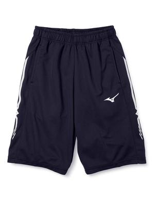Mizuno Training Wear Warm-Up Shorts, Moisture-Wicking, Quick-Drying, Unisex, Size 14, Navy, Size L, 32JD8002