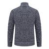 Men's Autumn/Winter Stand-Up Collar Zipper Cardigan Jacket with Velvet Knit
