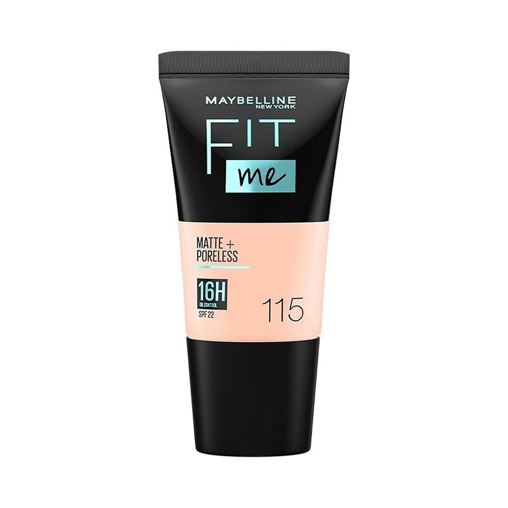 Maybelline New York Liquid Foundation Matte Poreless Full Coverage Blendable 18ml, 115 Ivory Skin