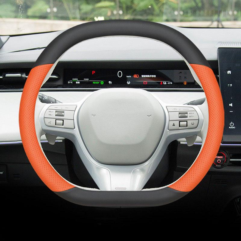 For Honda E:NS2 2024 2025 Car Steering Wheel Cover Ultra Thin Breathable Leather Non-slip Decoration Frame Accessories