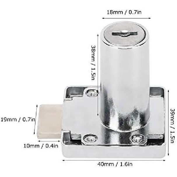 Lock Body,3-Pack Cylinder Cam Drawer Lock Desk Wardrobe Cabinet Locker Furniture Hardware Lock with 3 Keys