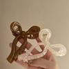 Bowknot Shape Hair Claw Candy Color Shark Hair Clip Anti-slip Back Head Hair Pin Plastic Women Hair Accessories