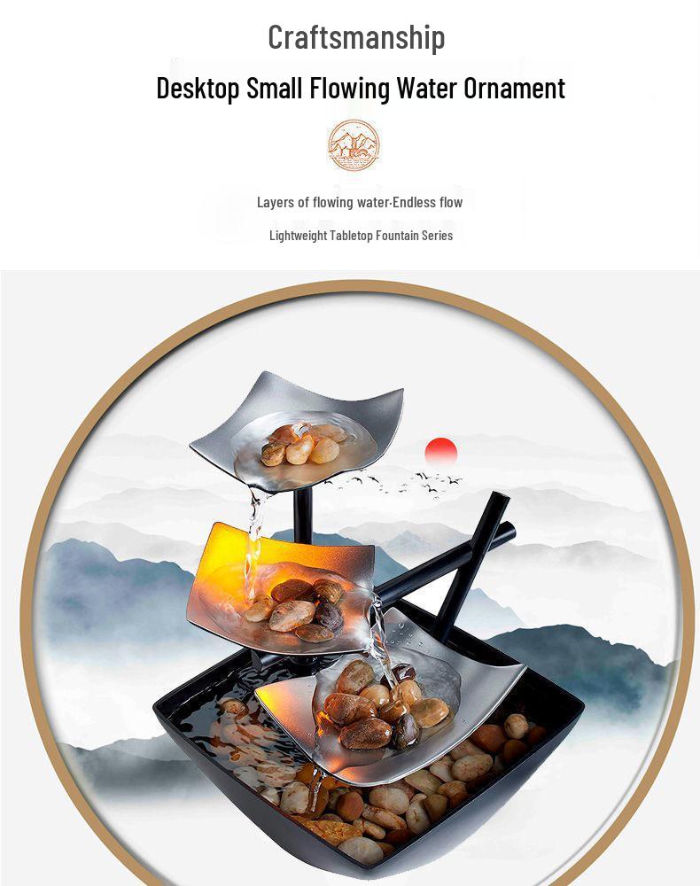 Desktop Rockery Waterfall Fountain for Home, Bedroom, or Living Room Decor