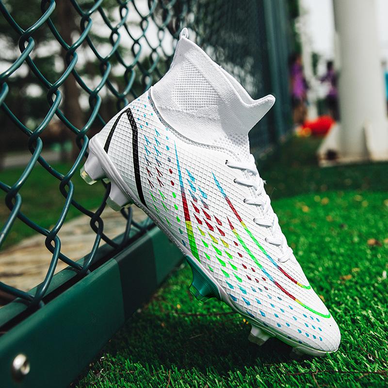 2024 Men's Soccer Shoes Large Size Ultralight Football Boots Boys Sneakers Non-Slip AG/TF Soccer Cleats Ankle Boots Unisex