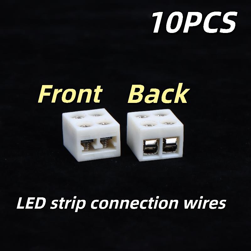 LED Strip Connector Kits 2/10Pcs 8mm 2Pin Screw Fixing No Soldering for Home DIY Decor