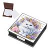 Flowers Diamond Painting Notecard Box Gem Art Sticky Note Holder Gem Painting Memo Pad Holder Mosaic Kit for Adults Beginners