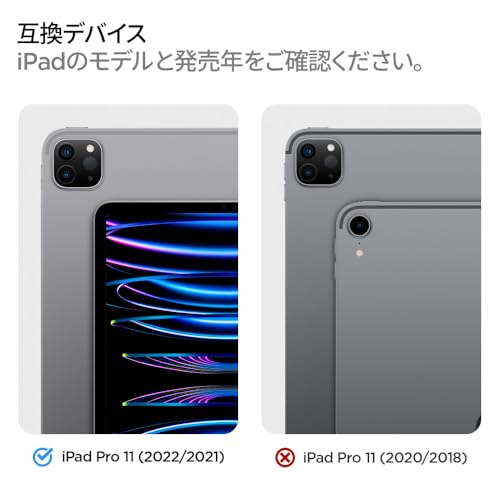 Spigen iPad Pro 11-inch Case (2022/2021) Compatible with 4th/3rd Generation, Lightweight, Tri-Fold Stand, Apple Pencil Compatible, Auto Sleep/Wake, Sm