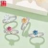 Straight Shank 4-Prong S925 Sterling Silver Rhodium Plated 1CT Brilliant Cut D Color Moissanite Classic Engagement Women's Ring