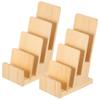 2Pcs 4 Tier Wood Brochure Display Stand Countertop Pamphlet Storage Holder Office Desk Flyer Business Card Holder