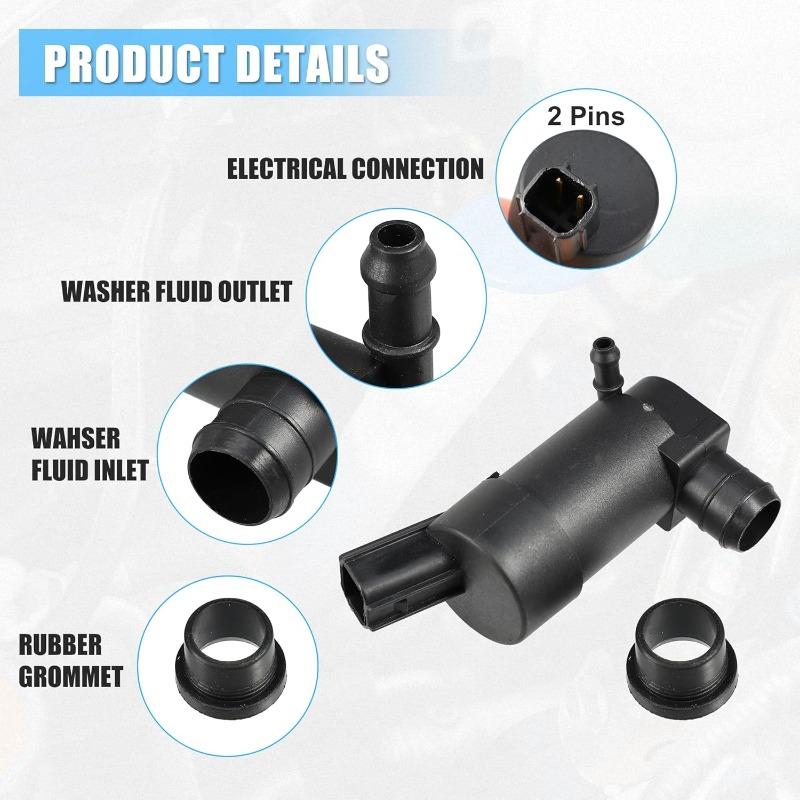 Windshield Washer Pump Kit 12V Direct Fit for Hyundai Accent Elantra Sonata IX35 Kia Rio Cerato Forte Spectra Replacement Parts