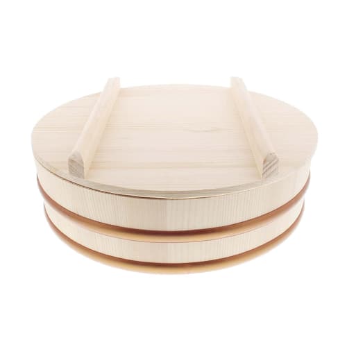 Tachibana Container Sushi Rice Bowl with Lid, Plastic Hinges, Made In Japan, Approx. 30cm, Approx. 4 Cups, Natural