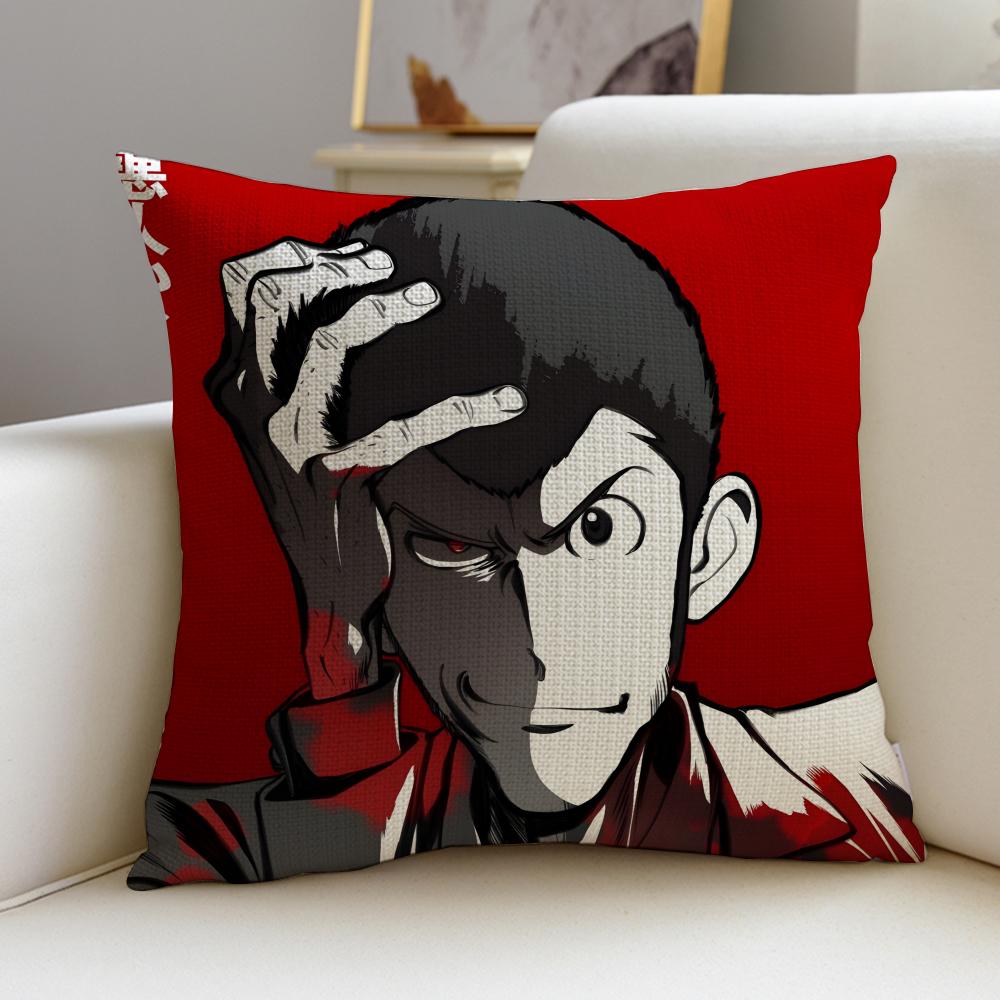 Classic LLupin the ThirdS Cushion Cover Breathable and skinfriendly linen pillowcase square removable and washable cushion