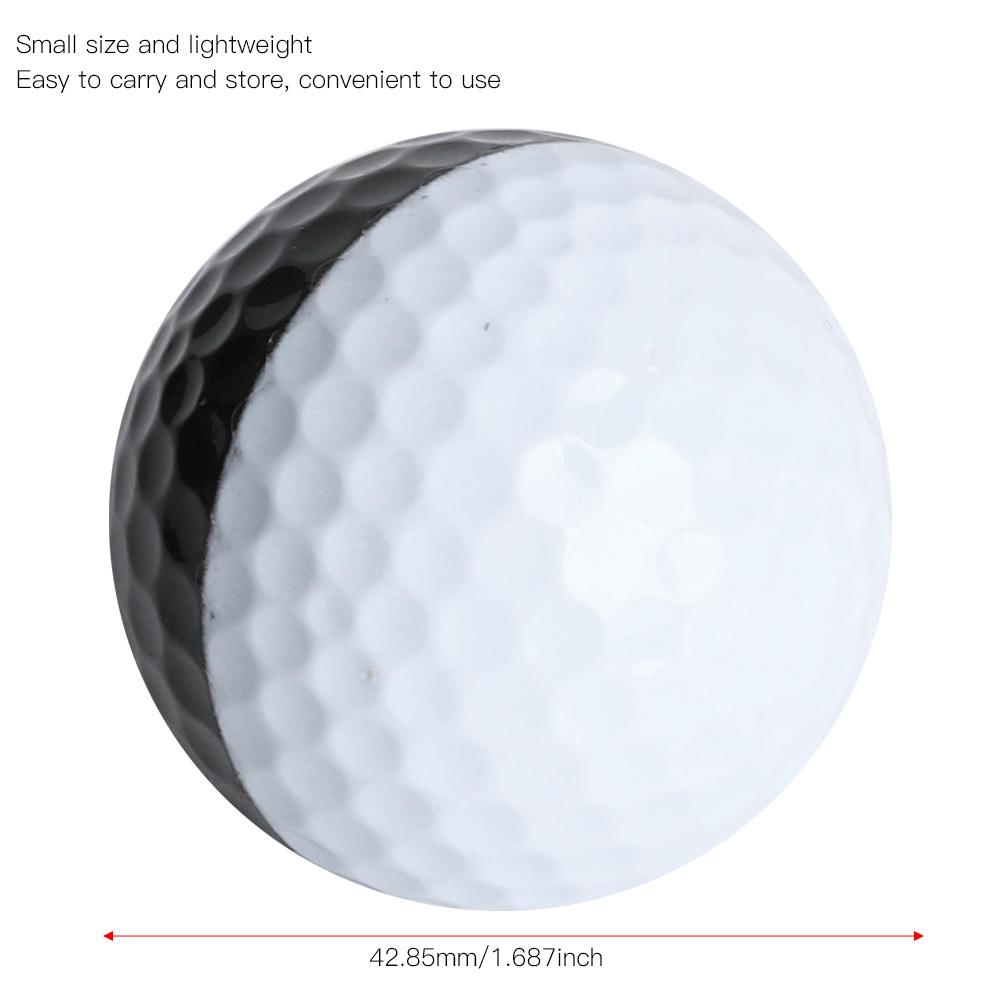 6PCS PU Black White Soft High Elastic Excellent Stable Fly Two Layers Indoor Putter Assist Golf Practice Ball