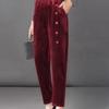 Pantaloni Chic Autunno Inverno Vintage in Velluto a Coste Nuovi Casual a Vita Alta Caldi Lunghi Retro alla Caviglia Streetwear Moda