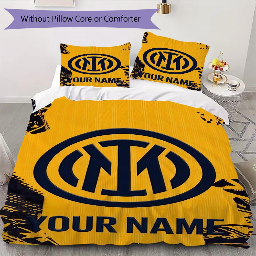 Biancheria da letto Inter Milano con nome personalizzato, Set piumone Copripiumone Federa Regalo di compleanno per la casa(1 * copripiumino + 2 * federa, senza nucleo)_xia