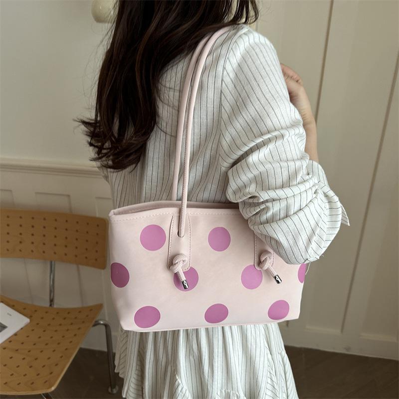 2026 Women's Polka Dot Large Capacity Handbag - Versatile Crossbody/Shoulder Bag for Casual or Commute