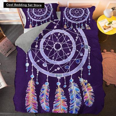 Juego de Cama Sueño Bohemio Tamaño King Queen Colorido Atrapasueños Juego de Funda Nórdica con Funda de Almohada Ropa de Cama de Poliéster para Adolescentes Niñas