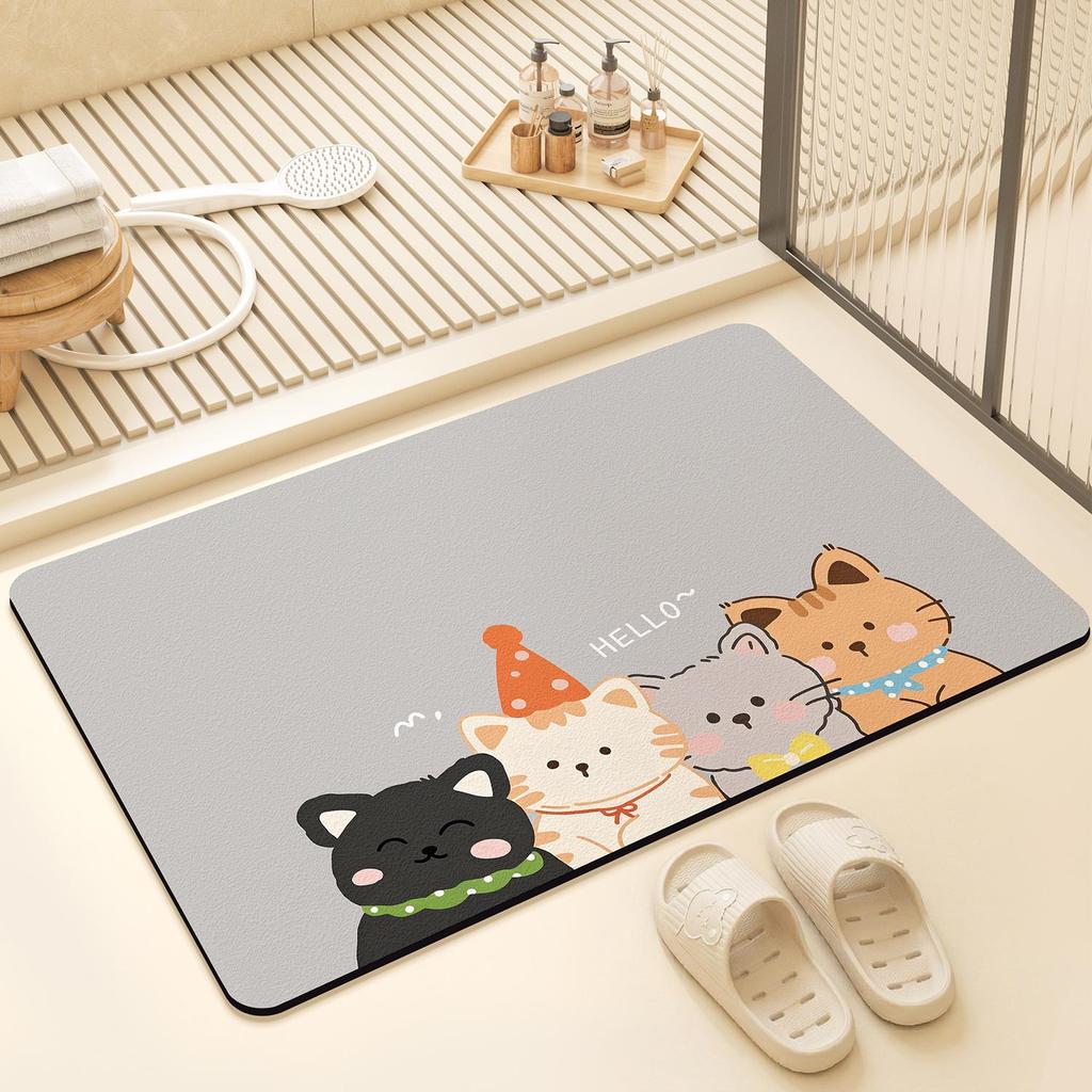 2026 New Style Non-Slip Diatom Mud Water Absorption Anime Bathroom Floor Mat - Quick Dry