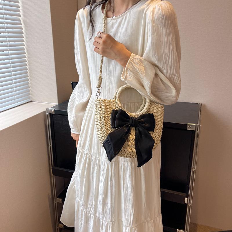 Summer New Niche Versatile Beach Straw Bag Portable Oblique Span Vegetable Basket Women's Bag