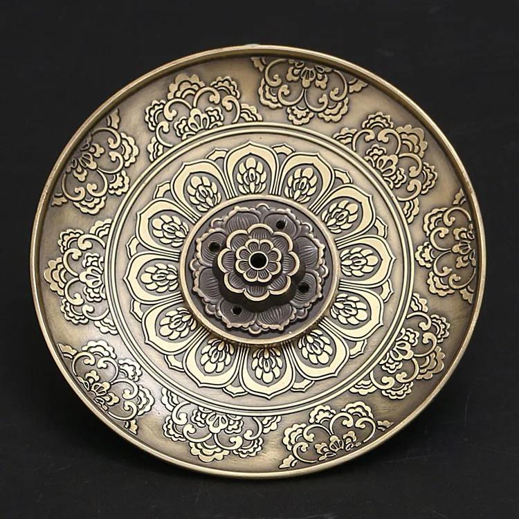 YXY 2 In 1 Metal Incense Burner Dragon and Phoenix Incense Sticks Holder Selectable Copper Gourd Coil Incense Base 10cm Ashtray