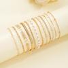 12pcs Minimalist Heart Pearl Rhinestone Snake Chain Bracelet Set for Women Elegant Gold Color Dates Vacations Daily Wear Jewelry