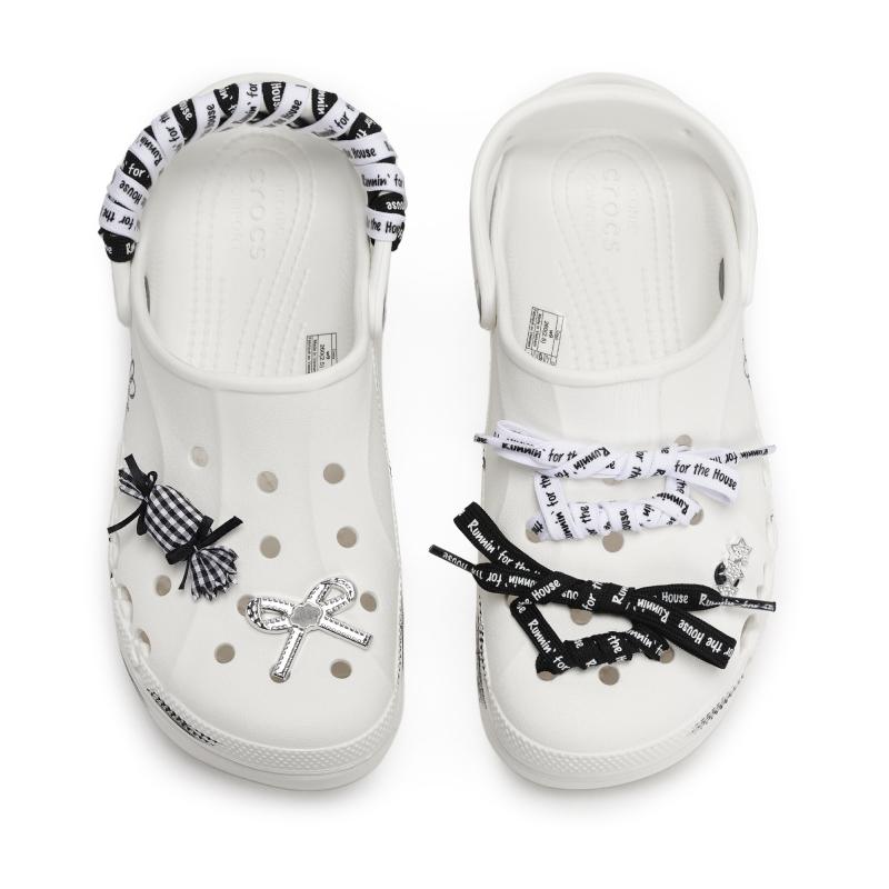 Crocs Baya Platform Clog 811 Made Escape Plan Special Shoe Box Lace-up Bow Detachable Accessories Hole Shoes Women Black White