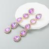 Women's Drop Earrings Alloy Inlaid Colored Rhinestones Long Premium Feel Temperament Earrings