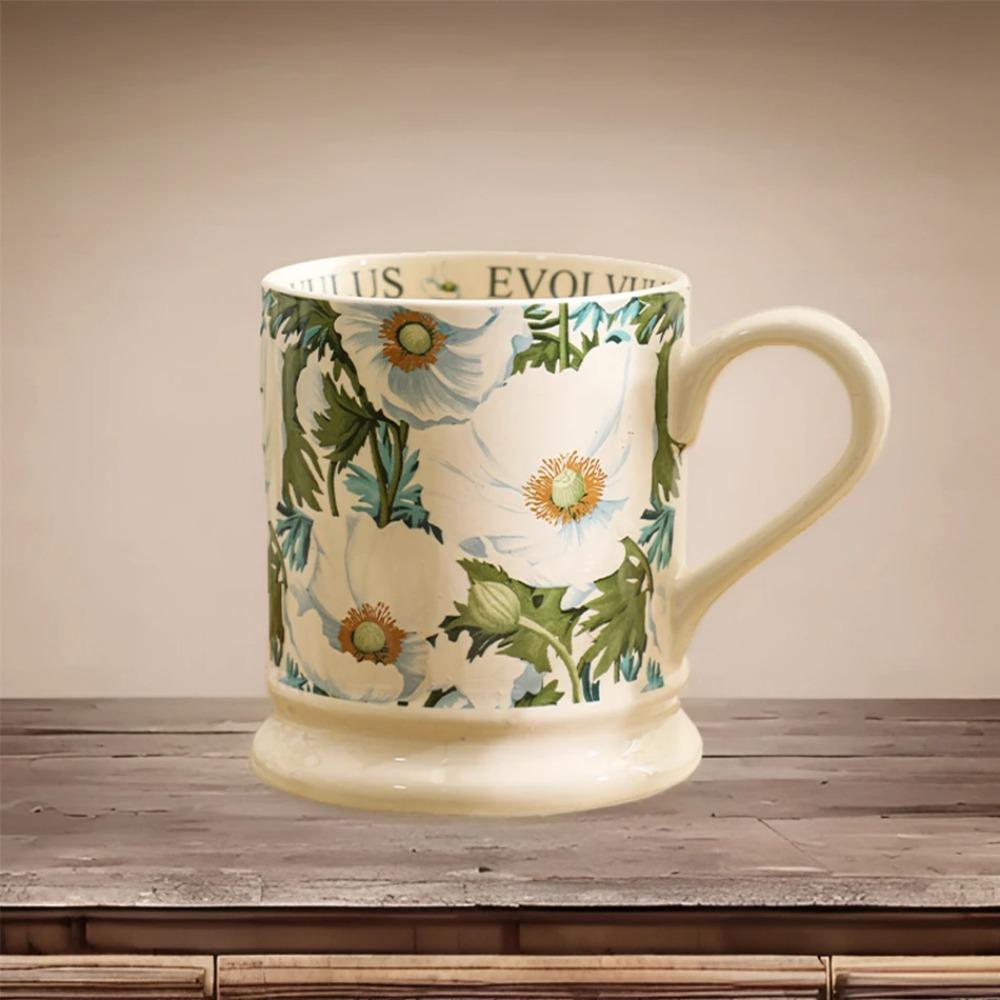 Retro Ceramic 380ml Coffee Mug Office Home Water Cup French Romantic Floral Milk Cup