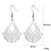Filigree Dangle Drop Earrings Bohemian Stainless Steel Black Gold Hollow Vintage Pendant Earrings for Woman Gifts