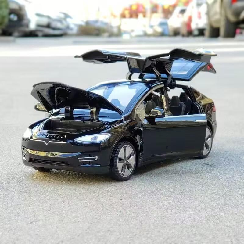 1:32 Model S Model 3 Model X Alloy Car Model Diecast Metal Toy Vehicles Car Model Simulation Sound and Light Kids Toy Gift