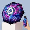 Chelsea FC Pattern Printed Mini 5 Folds 8 Ribs Compact Umbrella Windproof Waterproof Lightweight Portable Folding