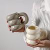 Söt Mugg i Keramik med Donutmotiv, Nordisk Stil, Kreativ, Stor Kapacitet, Kaffekopp, Enkel Vattenkopp för Par, Mörk Färg
