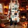 Women's Casual Printed Long Sleeve Round Neck Dress for Everyday Fashion