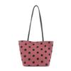2026 Women's Korean Polka Dot Cotton Linen Tote Bag - Large Capacity Shoulder Handbag