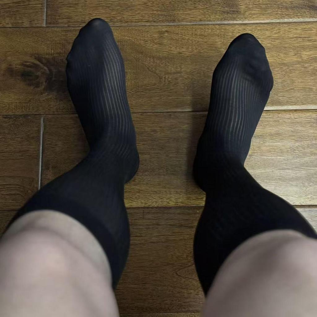 Herren Anti-Haftmaschen Vertikal Gestreifte Halte-Strümpfe