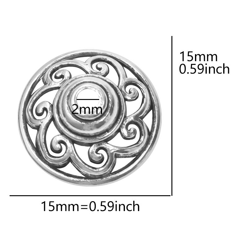 Bouchons de perles en alliage fleurs mélangées pour la fabrication de bijoux Charms Composants pour bijoux DIY Couleur argentée Accessoires vintage faits main