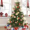 24 Pieces of Wooden Candy Cane Decorations - Holiday Christmas Tree Decoration, Mint Design Suitable for Holiday Home and Party Decorajavascript:tion