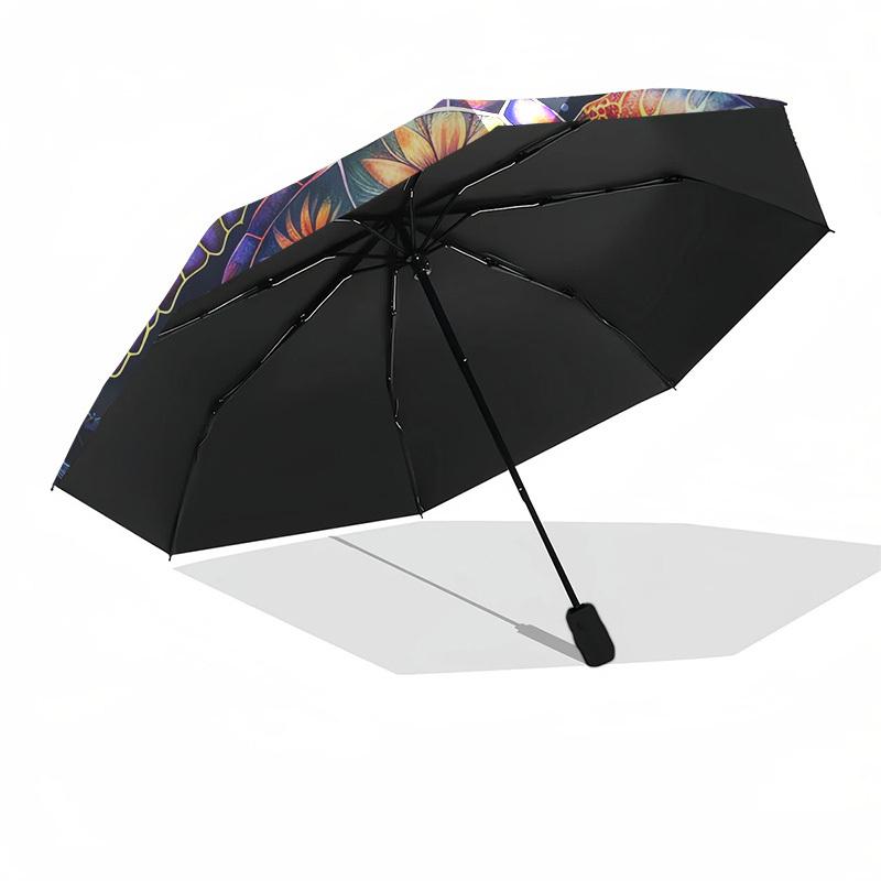 1pc Floral Mandala Turtle Artwork Umbrella with Plastic Handle,Suitable for All Seasons Home Travel Outdoor UmbrellaDD433