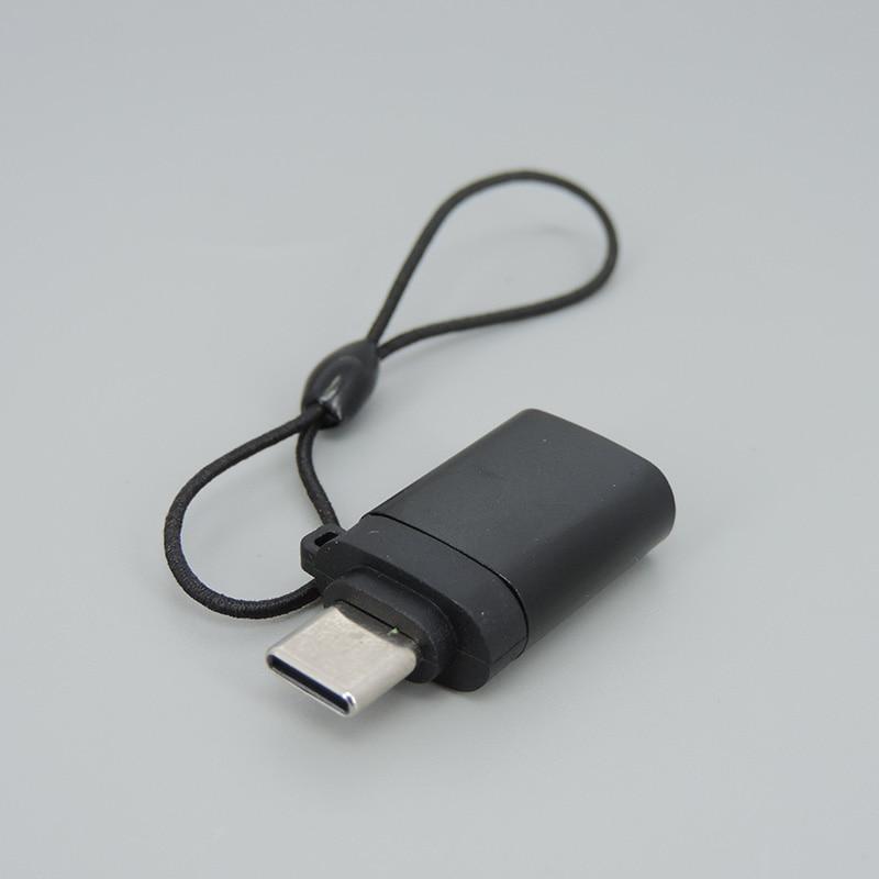 Fekete arany védhető USB 3.0 Type-C OTG Adapter Type C USB C dugasz-alj átalakító függő kötélgyűrűvel USBC csatlakozóhoz