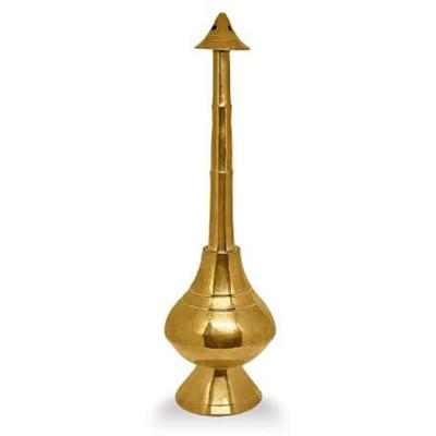 10 Inch Brass Gulab Pash Bottle for Gangajal, Gulab Dani Bottle for Pooja Decorative Showpiece - 30.48 Cm  (Brass, Gold)