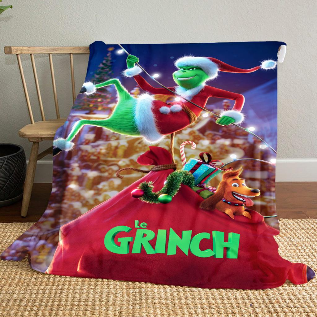 Christmas Gift Comedy Movie How the Grinch Stole Christmas blanket home warming, four season bed decoration sofa cover flannel throwing blanket K15