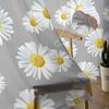 White Daisies Grey Tulle Curtains Living Room Kitchen Chiffon Curtain Bedroom Balcony Sheer Curtain Fashion Home Decor