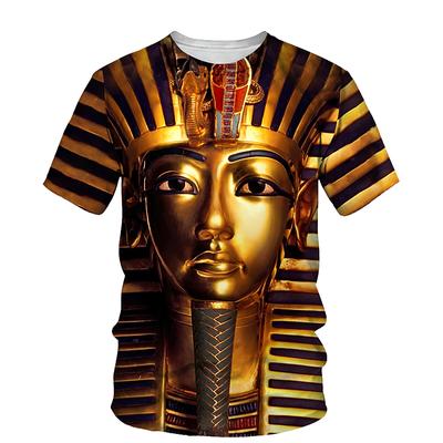 Tričko s 3D tiskem v egyptském stylu Muži Ženy Letní móda Tričko s kulatým výstřihem a krátkým rukávem