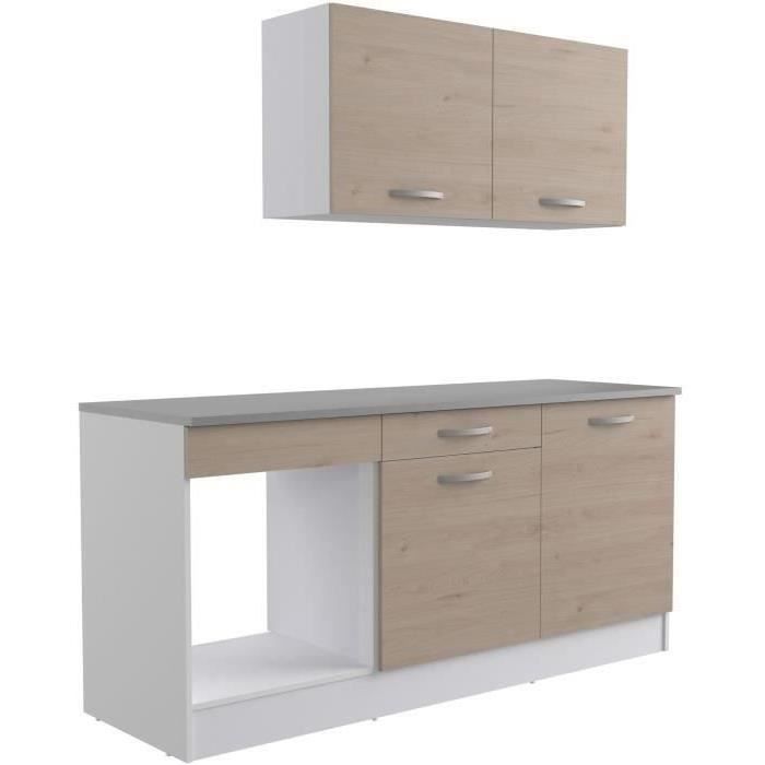 Cuisine complète OSLO - L 180cm - Chêne - Plan de travail inclus