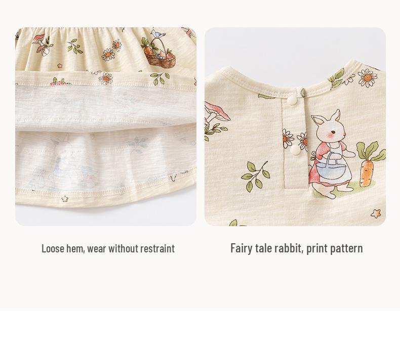 Girls' Summer Floral Cotton Princess Dress - Short-Sleeved Fashionable Outfit