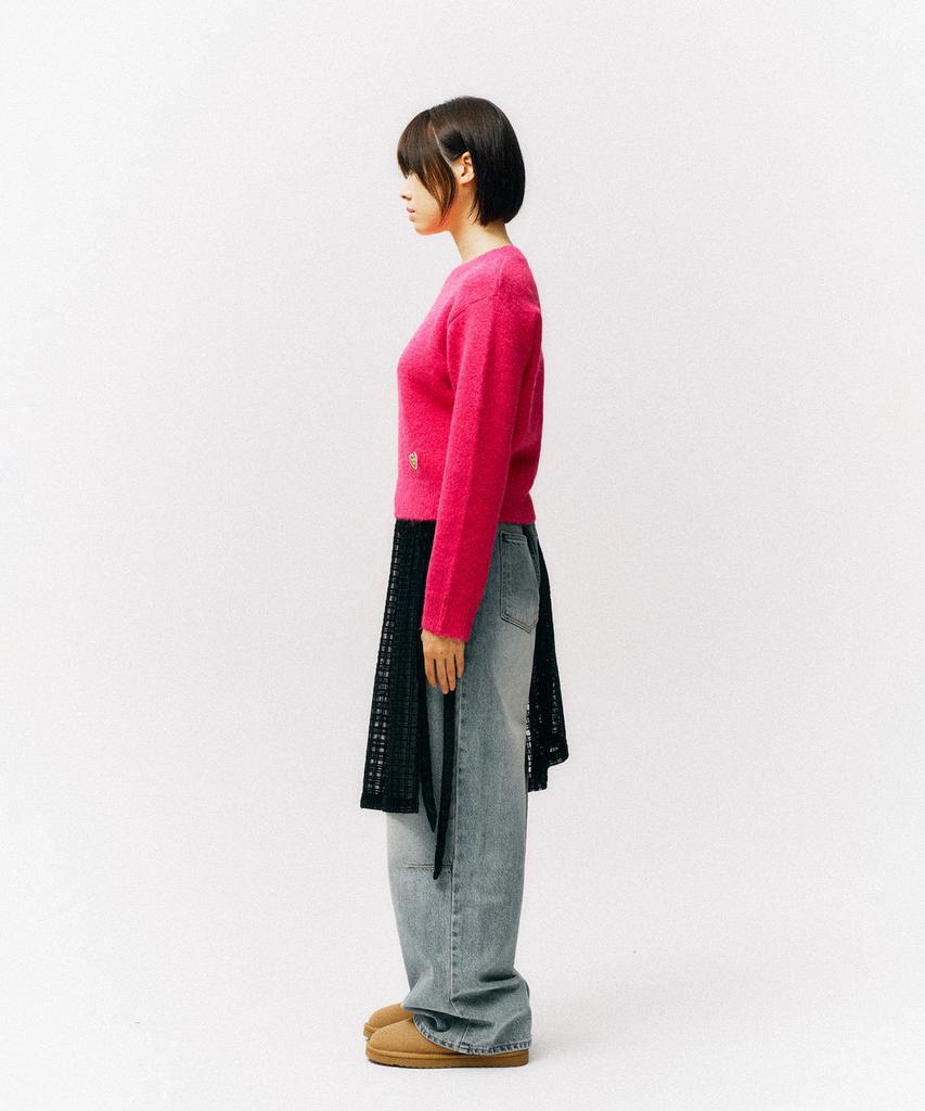 PHYSICAL DEPARTMENT Heart Apple Crop Knit_Pink