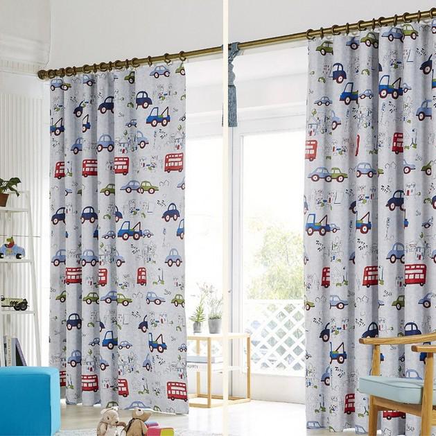 Keqiao: Cartoon Cars Blackout Curtains & Window Screens for Kids