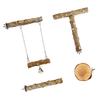 J0MC 4pcs Parrot Perches Set Swing Chew Toy For Bird Climbing Beak Trimming