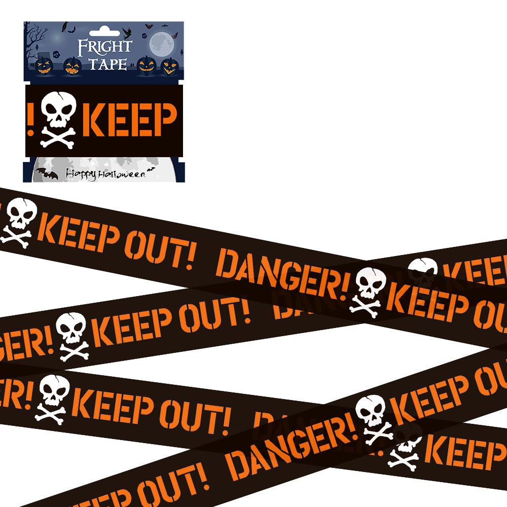 6CM Halloween Warning Tape Signs Halloween Props Window Prop Party Danger Warning Line Halloween Decoration Witch Balloons