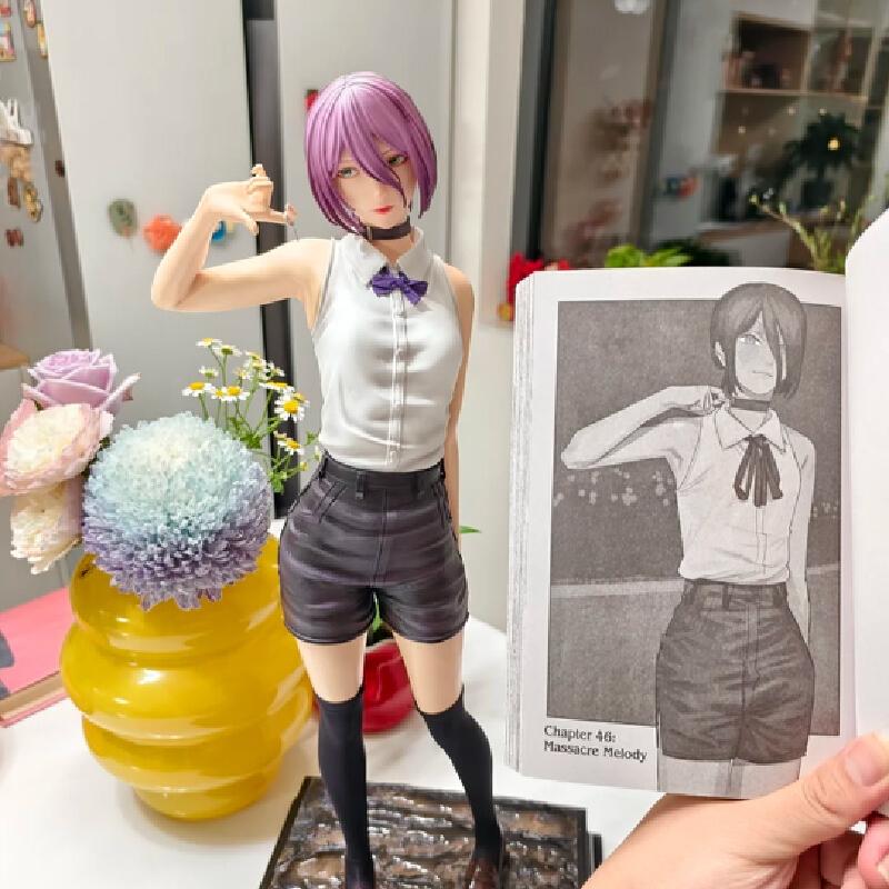 Chainsaw Man Reze Model Devil Figures Static Statue Figurine Double Headed Sculpture Can Be Replaced Desktop Ornament Model Toys